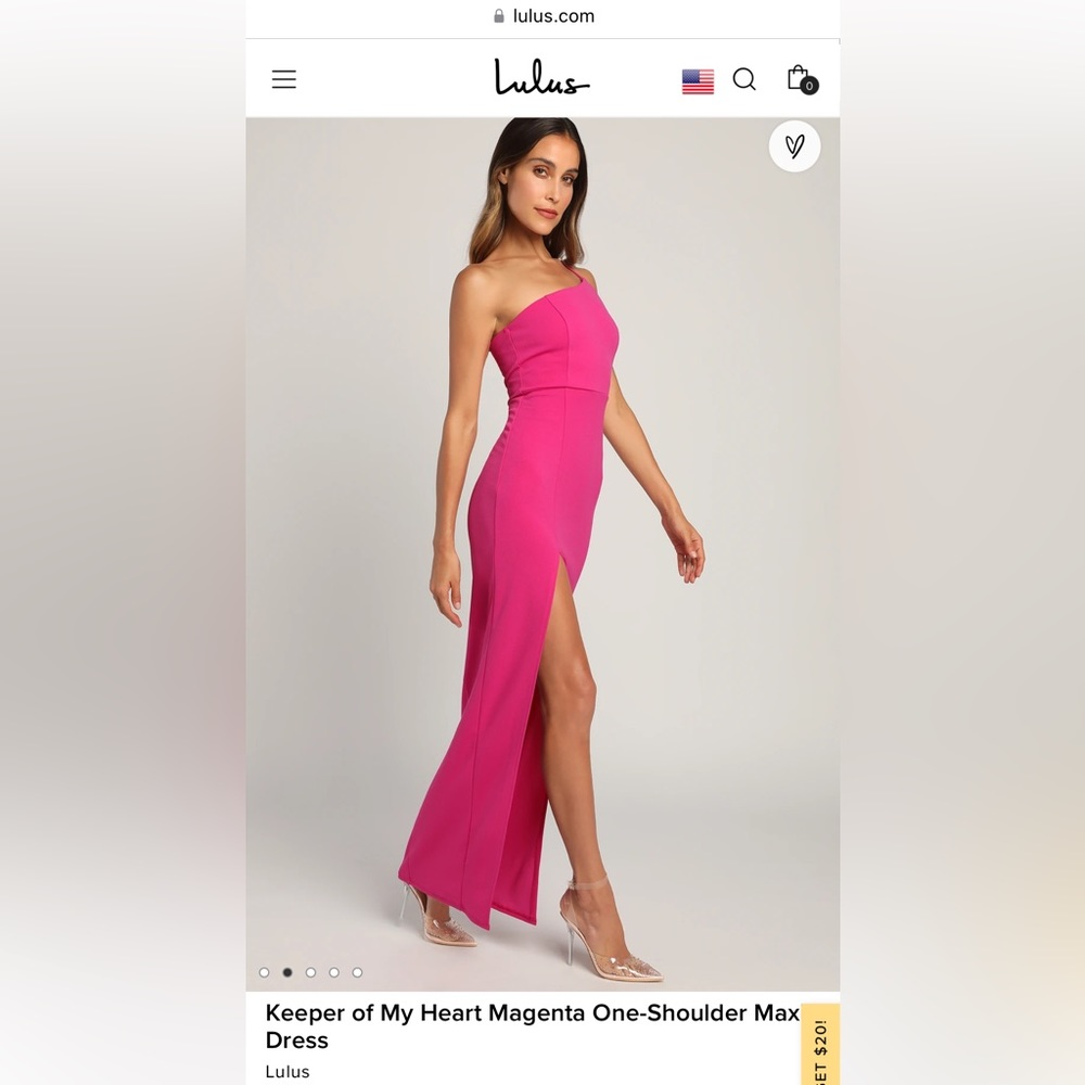XS - Lulus Keeper of My Heart Magenta One-Shoulder Maxi Dress